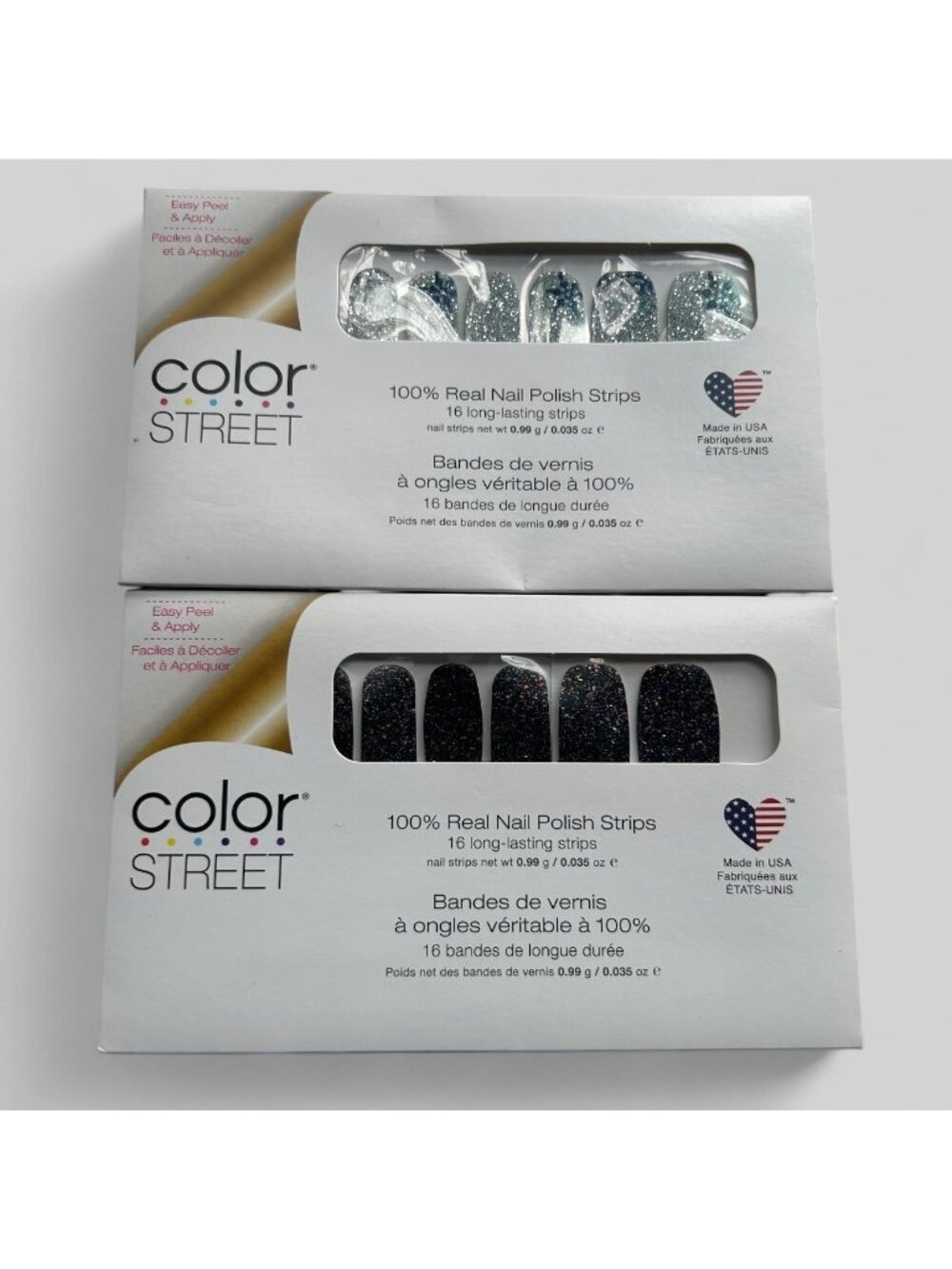Color Street New collection of sparkle winter holiday nails, 2 sets snowflake